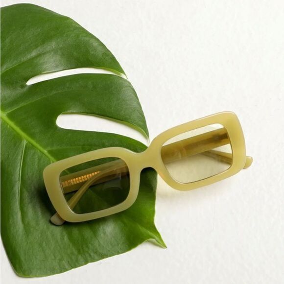 Anthropologie L Space Raie Eyewear Aries Sunglasses Green NWT - Picture 1 of 9